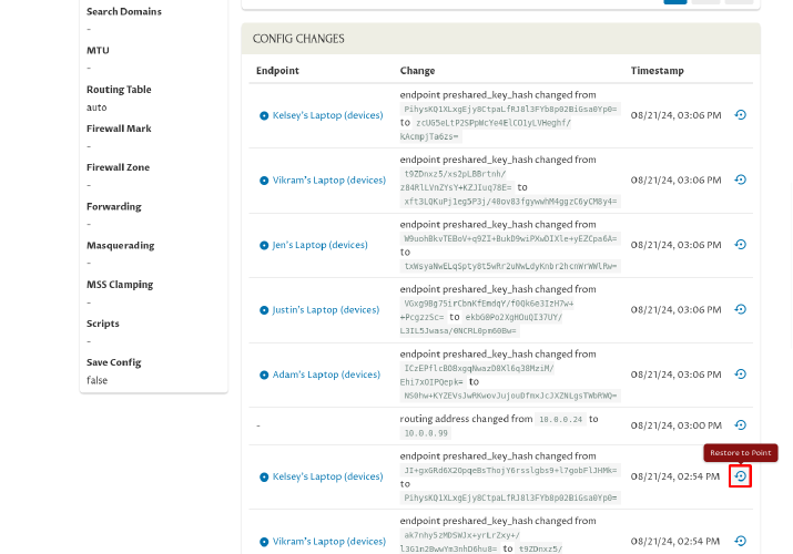 Config Changes