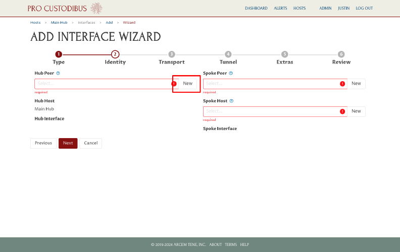 Connection Wizard Identity Page