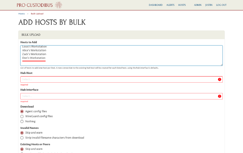 Add Hosts by Bulk Page