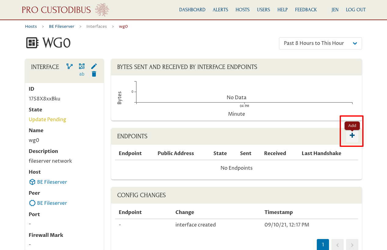 Interface Page With Add-Endpoint Icon Highlighted