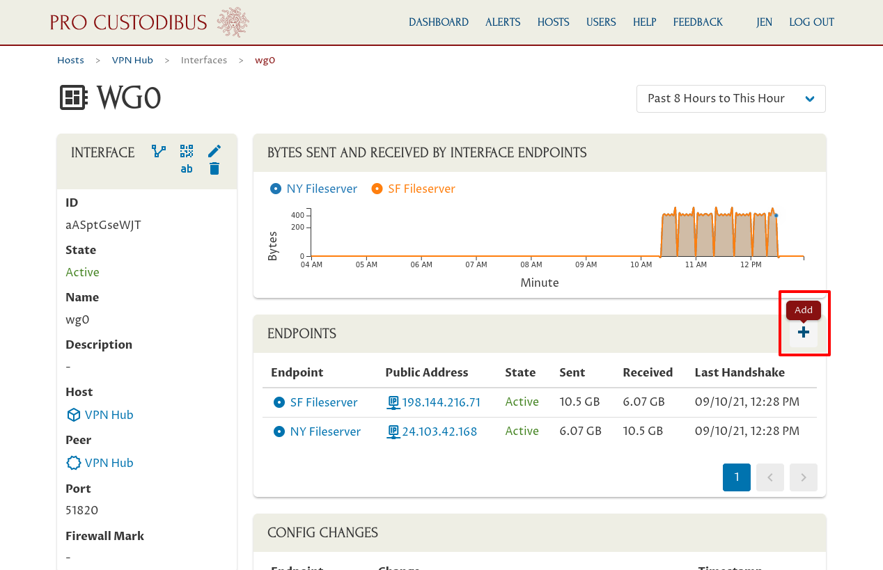 Interface Page With Add-Endpoint Icon Highlighted