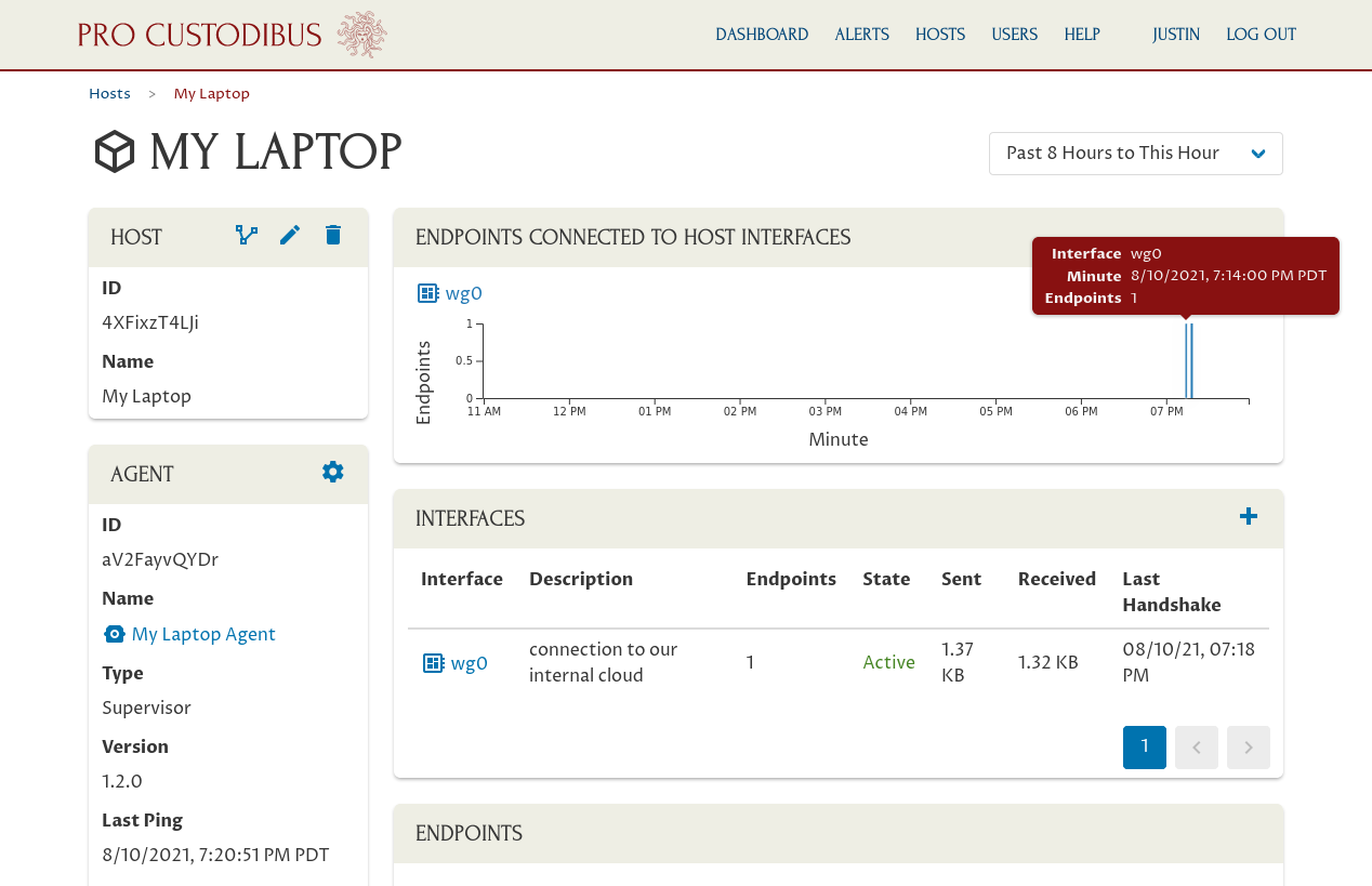 My Laptop Host Page After First Activity