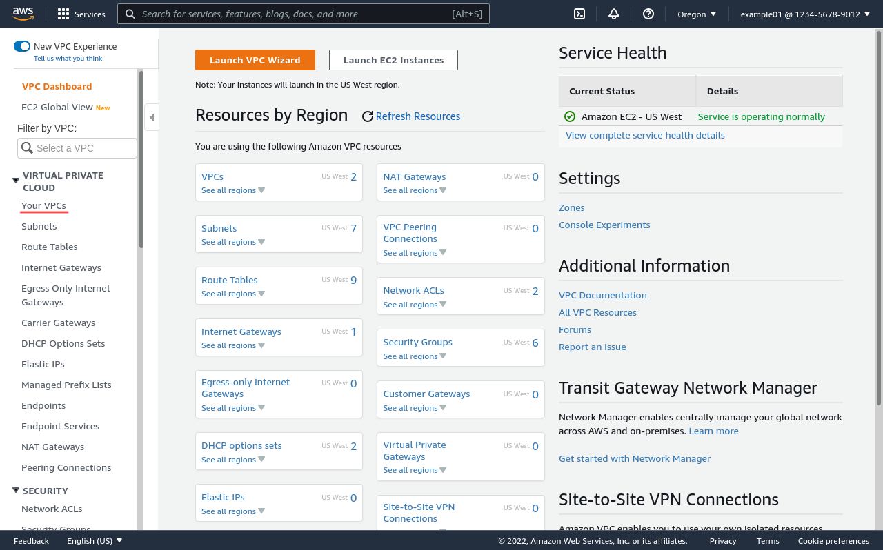 VPC Management Console